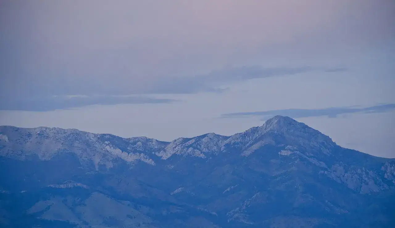 The Bridger Mountains at dusk
